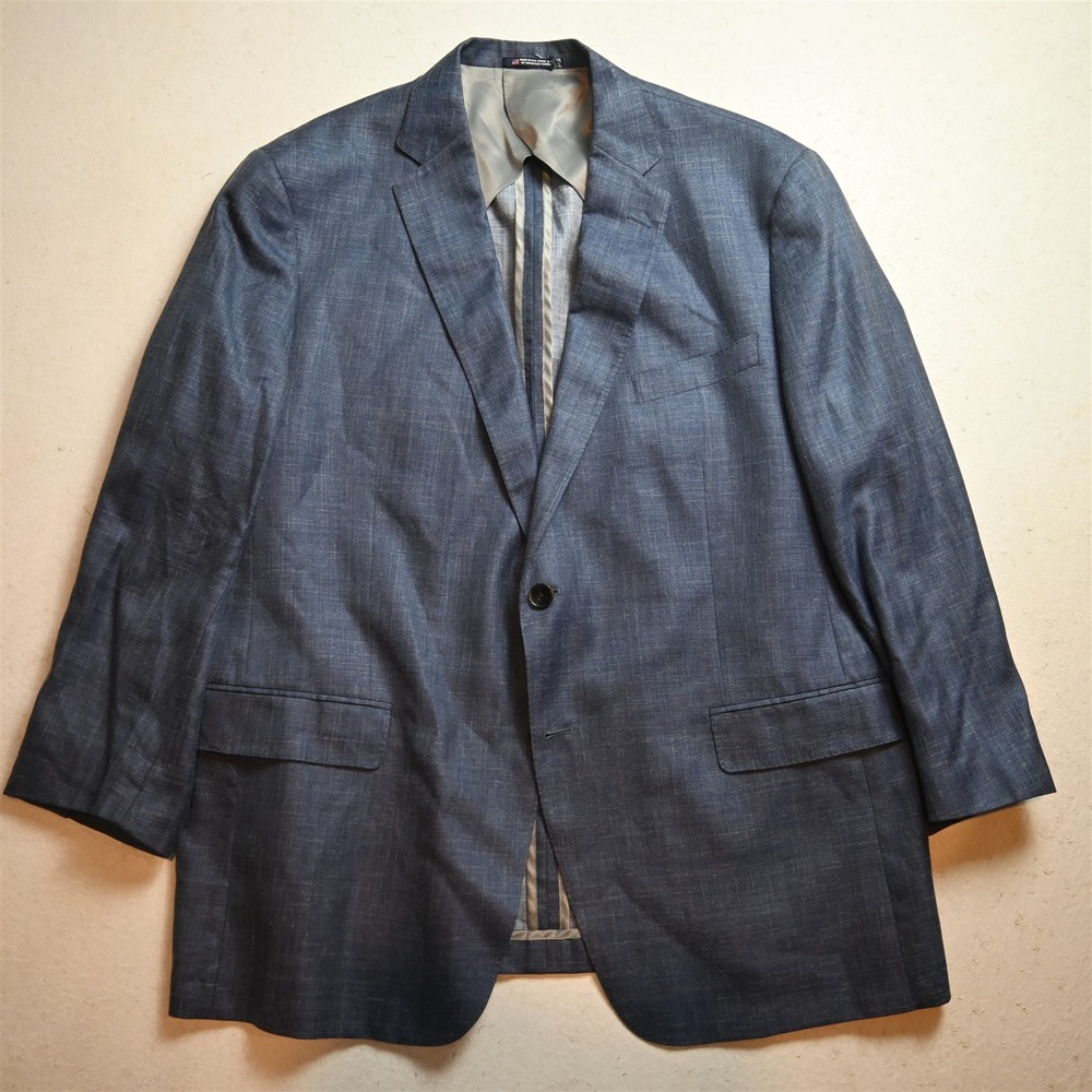 Hart Schaffner Marx 48R Blue Wool Soft Shoulder USA Blazer Jacket Sport Coat
